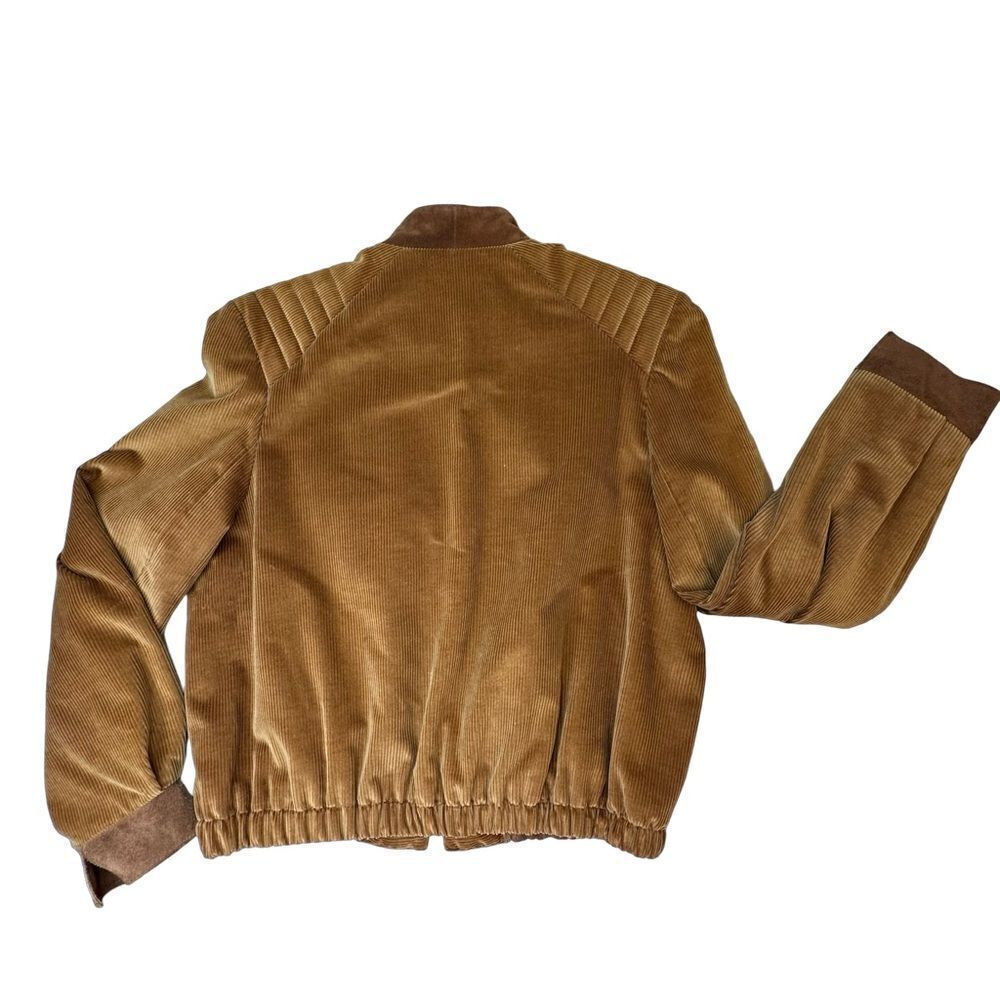 GALVEZ Vintage Copper Brown Suede & Corduroy Zip Front Jacket Size 13/14 - Picture 5 of 11